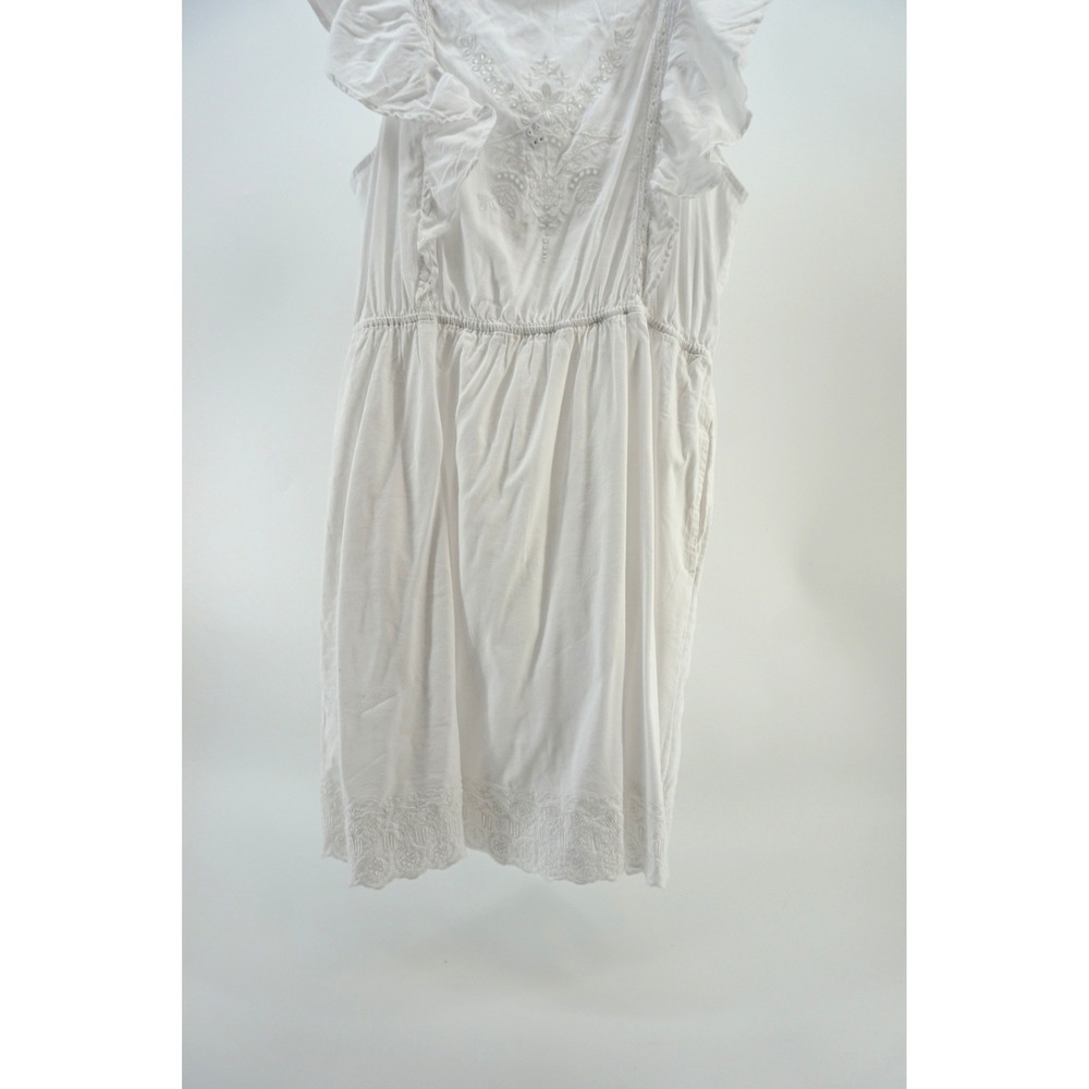 NWT Old Navy Flutter Sleeve  Summer Midi Dress boho Cottagecore Embroidered L - Picture 3 of 10